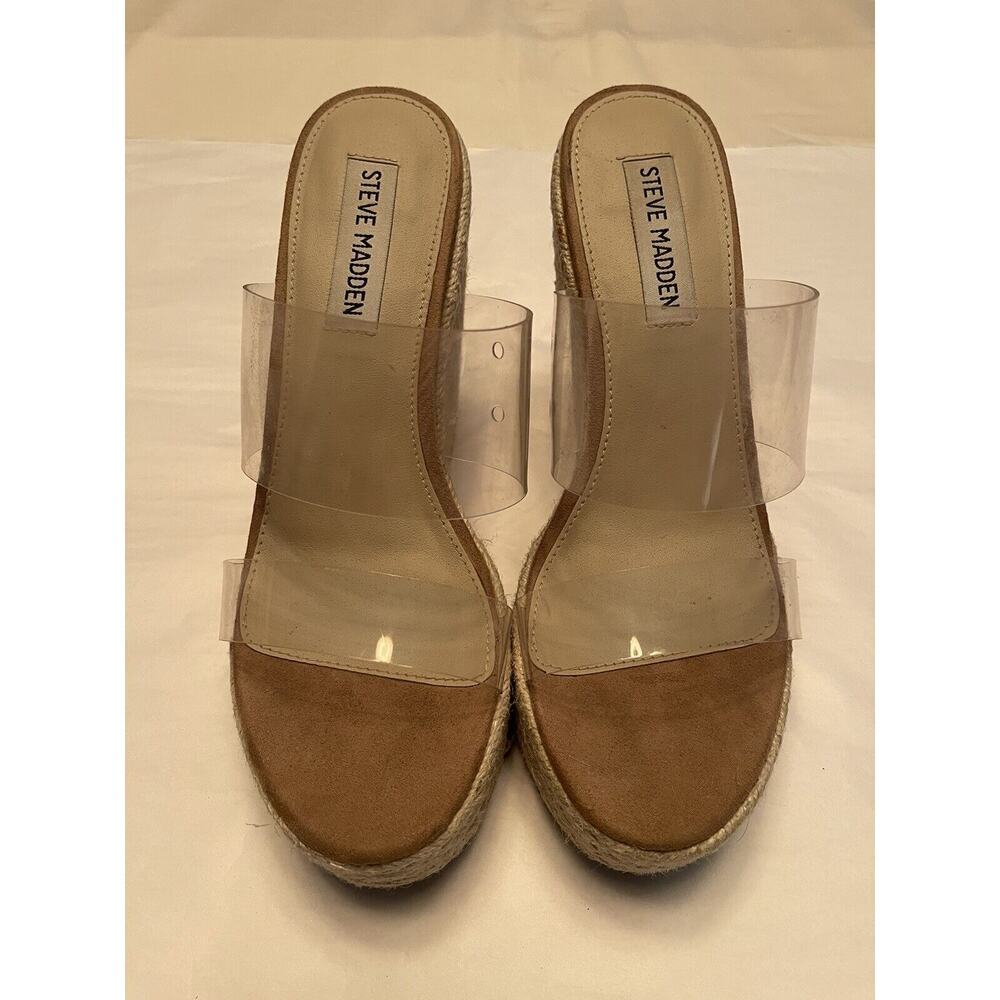 Steve Madden Sunrise Wedge Sandals Womens 6.5 Jute Wrapped Open Toe